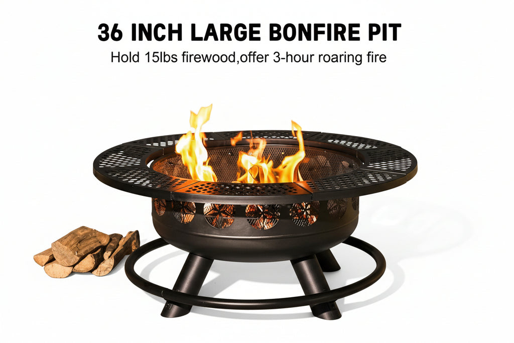 Fire Pit with 2 Cooking Grills