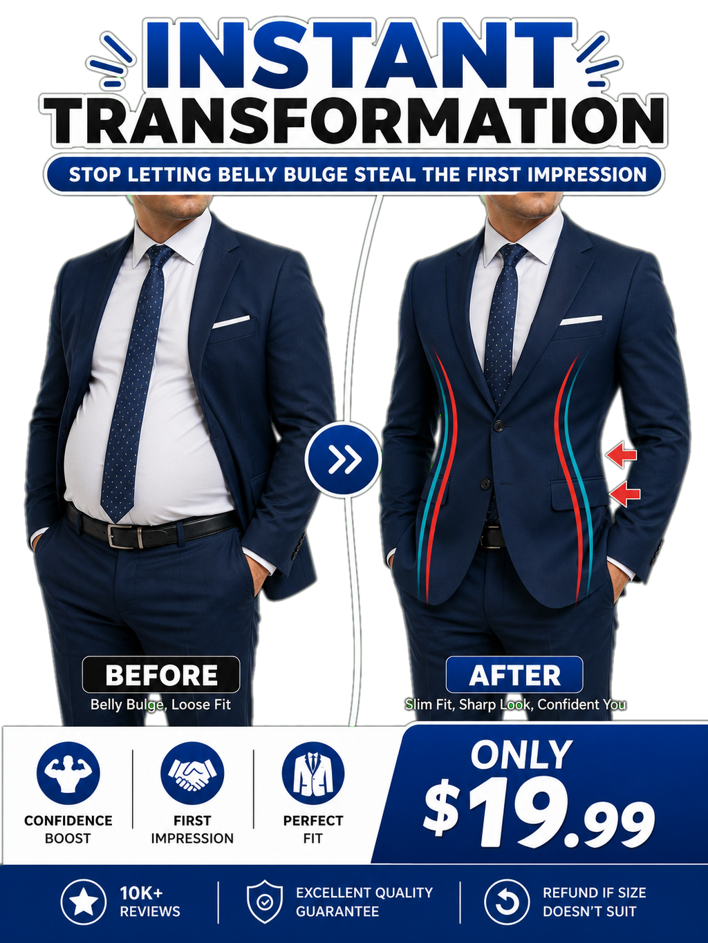 SlimFit Body Shaper for Men – Instant Shape + Posture Support