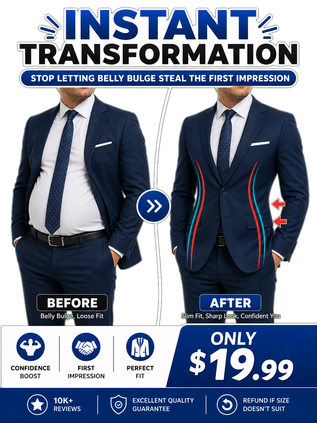 SlimFit Body Shaper for Men – Instant Shape + Posture Support