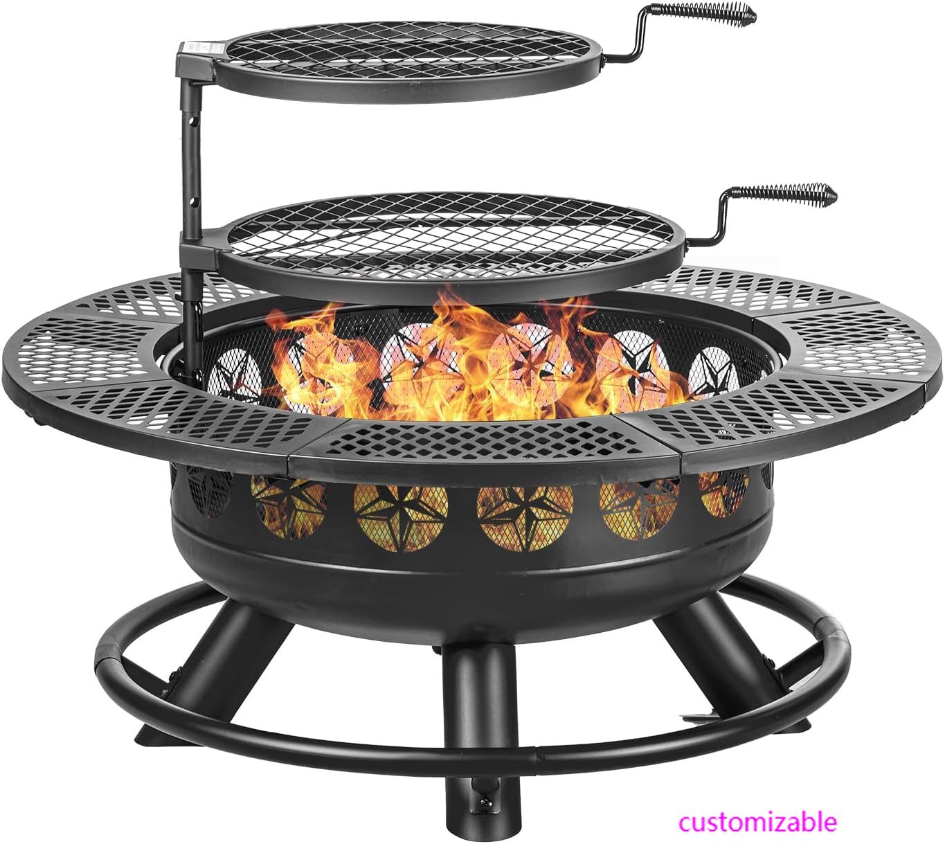 Fire Pit with 2 Cooking Grills