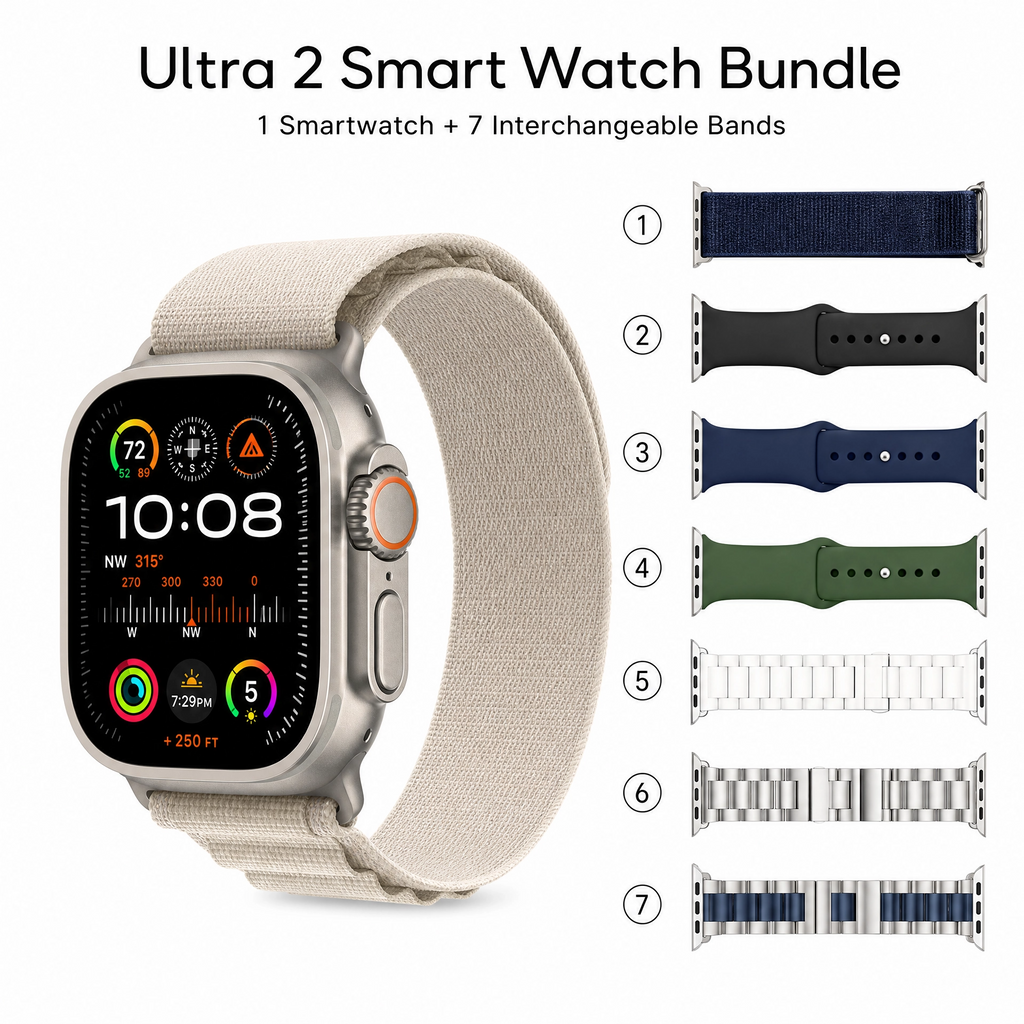 ULTRA 2 SMART WATCH + 7 FREE BANDS
