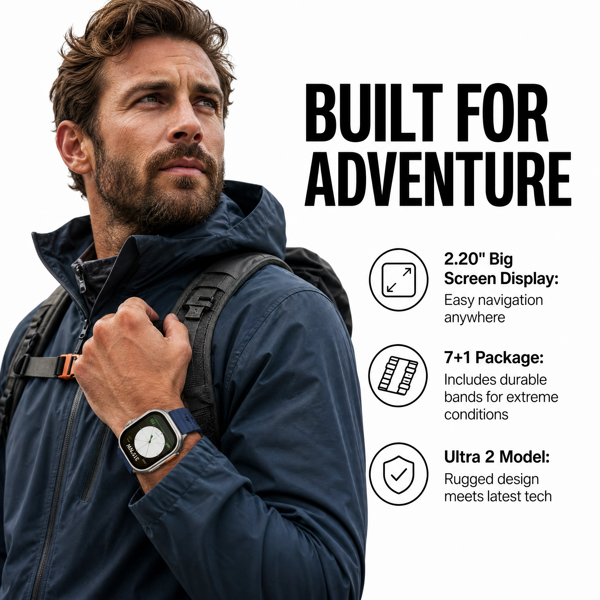 ULTRA 2 SMART WATCH + 7 FREE BANDS