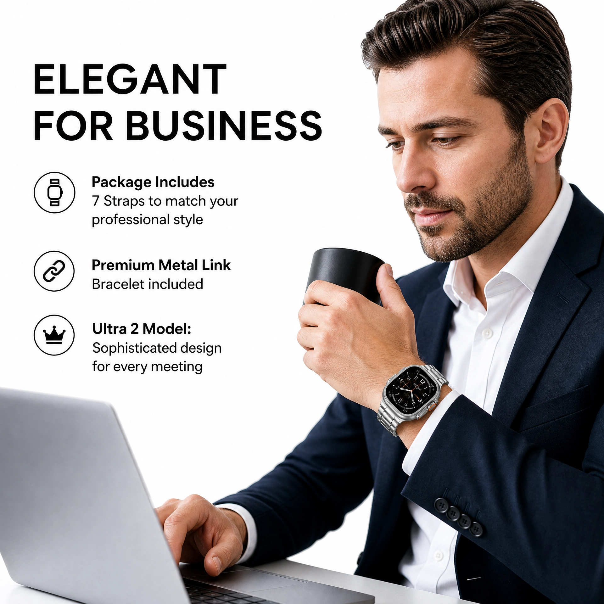ULTRA 2 SMART WATCH + 7 FREE BANDS