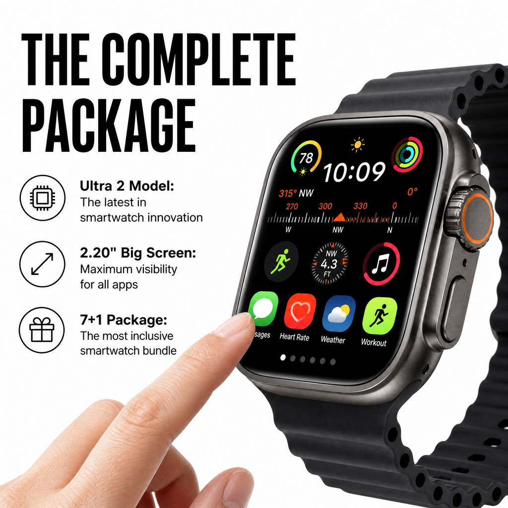 ULTRA 2 SMART WATCH + 7 FREE BANDS