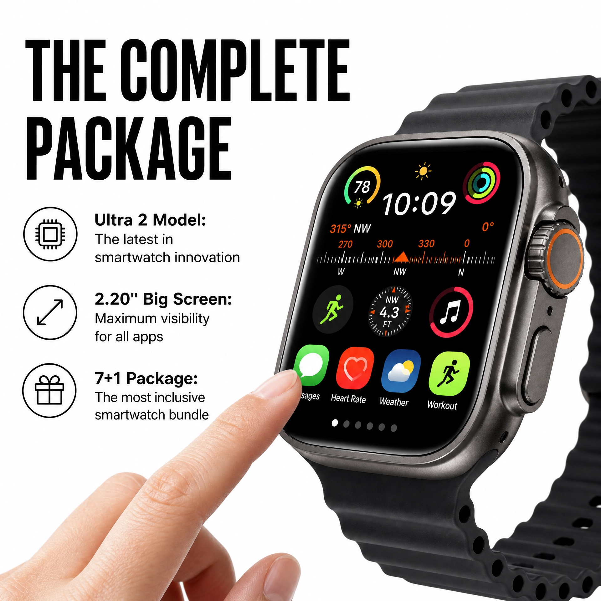ULTRA 2 SMART WATCH + 7 FREE BANDS